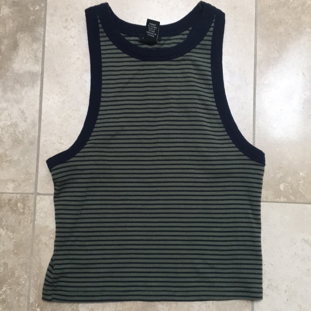 Striped Racer Back Crop Top